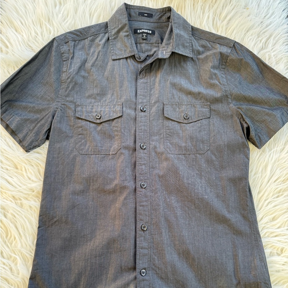 Express Charcoal Button Down Shirt - image 1